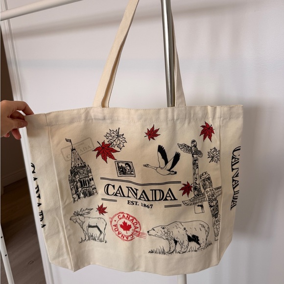 Handbags - Canada Themed Cream Tote Bag
